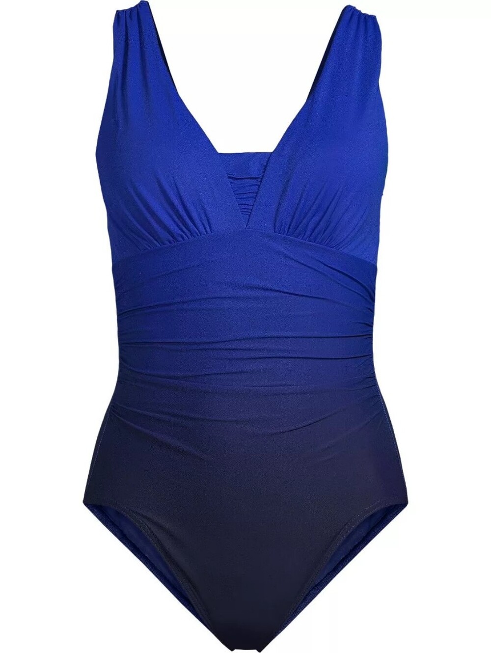 Lands' End SlenderSuit Grecian One-Piece - Electric Blue/Navy Ombre, 20W